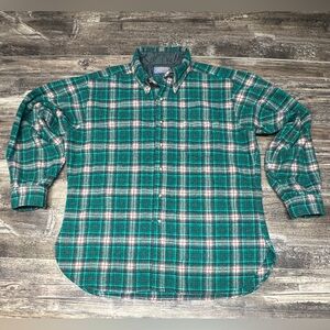Vintage Pendleton Shirt - 100% Wool Flannel Shirt Made USA Green Plaid XL